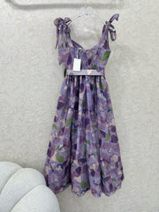 ZIMMERMANN LONG HERRINGBONE DRESS IN PLUM PURPLE 269379