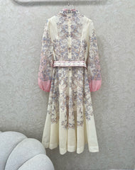 ZIMMERMANN LONG DRESS WITH A STAND COLLAR 275112