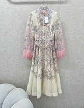 ZIMMERMANN LONG DRESS WITH A STAND COLLAR 275112