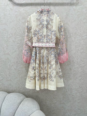 ZIMMERMANN SHORT DRESS WITH A STAND COLLAR 275114