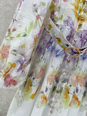 ZIMMERMANN SHORT DRESS WITH A STAND COLLAR 275119