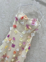 ZIMMERMANN TUBE DRESS WITH 3D FLORAL PATTERN 275124