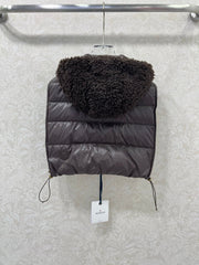 MONCLER 25S SHAGGY VEST IN BROWN 103