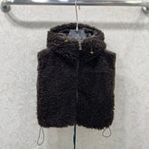 MONCLER 25S SHAGGY VEST IN BROWN 103