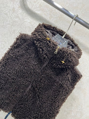 MONCLER 25S SHAGGY VEST IN BROWN 103