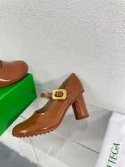 ATOMIC MARY-JANE PUMP 9 CM IN BRONZE BROWN CALFSKIN