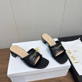 DIOR HIGH HEEL 25S 45 MM IN BLACK LAMBSKIN WITH GOLD HARDWARE