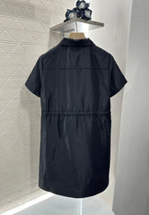 PRAD 25S SHORT SLEEVE DRAWSTRING DRESS 265563