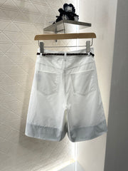 MIUMIU HIGH-WAISTED PLAID BERMUDA SHORTS 276622