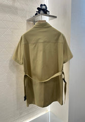 PRADA BELTED OFFICE DRESS WITH POCKETS 276513