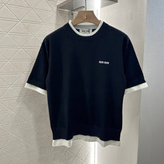 MIUMIU SHORT-SLEEVE KNIT TOP 276589