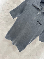 MIUMIU SHORT-SLEEVE KNIT POLO SHIRT STYLE 99