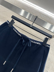 CHANEL 25S WIDE-LEG FLEECE-LINED PANTS 403
