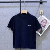 MIUMIU SHORT-SLEEVE TURTLENECK KNIT TOP STYLE 393