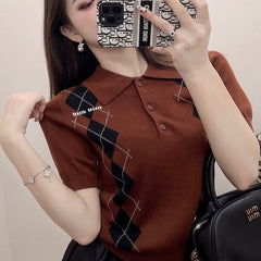 MIUMIU SHORT-SLEEVE KNIT TOP STYLE 365
