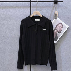 MIUMIU LONG-SLEEVE KNIT POLO 318