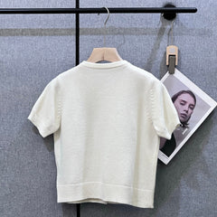 MIUMIU SHORT-SLEEVE KNIT TOP STYLE 257