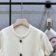 MIUMIU SHORT-SLEEVE KNIT TOP STYLE 257