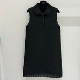 GUCCI SLEEVELESS KNIT POLO DRESS IN BLACK 267479