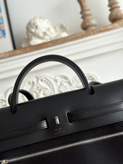 ZIP CABINE 31 BAG IN BLACK CANVAS AND CALFSKIN