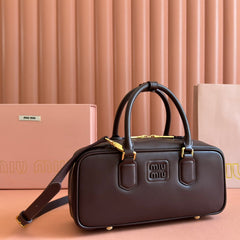 ARCADIE BAG 27 IN COPPER BROWN SHINY CALFSKIN