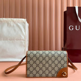 EMBLEM WALLET GG MONOGRAM 20 IN BEIGE AND DARK BROWN GG CALFSKIN