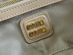 ARCADIE MATELASSÉ BAG 22 IN TAWNY BROWN GLOSSY LAMBSKIN