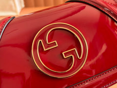 SMALL BLONDIE SHOULDER BAG 21.5 IN RED PATENT CALFSKIN