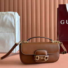 SMALL HORSEBIT 1955 SHOULDER BAG 22.6 IN BROWN CALFSKIN