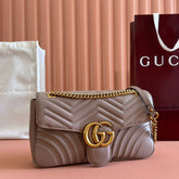 MARMONT SHOULDER BAG 31 IN BEIGE CALFSKIN GOLD CHAIN