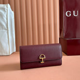 SOFTBIT CONTINENTAL WALLET 19 IN ROSSO ANCORA RED CALFSKIN GOLD HARDWARE