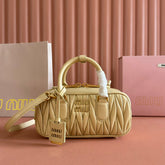 ARCADIE MATELASSÉ BAG 22 BEIGE IN CALFSKIN