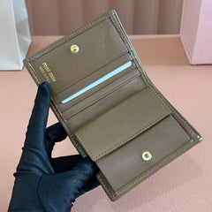 SMALL MATELASSÉ NAPPA LEATHER WALLET CARAMEL