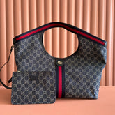 GUCCI GIGLIO LARGE TOTE BAG 60 IN BLUE AND WHITE GG DENIM