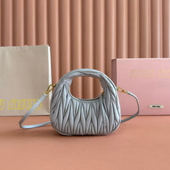 WANDER MATELASSÉ NAPPA MINI BAG 18 IN LIGHT BLUE LAMBSKIN