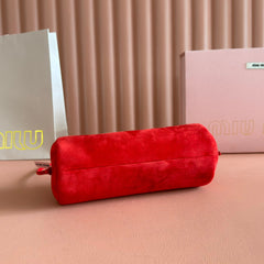 SUEDE BAG 22 RED GOLD HARDWARE