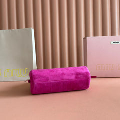 SUEDE BAG 22 FUCHSIA GOLD HARDWARE