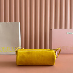 SUEDE BAG 22 MUSTARD YELLOW GOLD HARDWARE