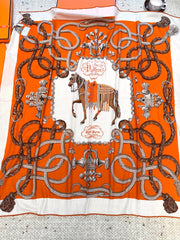 HERMES 25S SCARF 140 IN CASHMERE SILK 854539