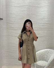 DIOR 25S PLEATED SHIRT DRESS 220902