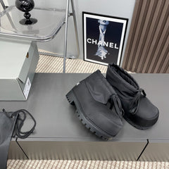 BALENCIAGA 25S ALASKA ANKLE BOOTS HIGH HEEL IN BLACK FABRIC