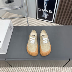 TERRA VULCA LACE-UP SNEAKER IN SAND BROWN SUEDE