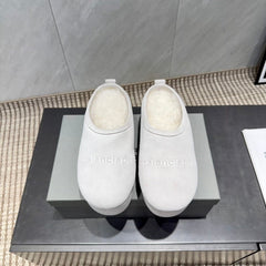 BALENCIAGA 25S AURALEE SLIP-ON 50 MM IN WHITE SUEDE STYLE 3