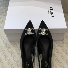 ALMA TRIOMPHE SLINGBACK IN GROS-GRAIN BLACK