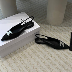 ALMA TRIOMPHE SLINGBACK IN GROS-GRAIN BLACK