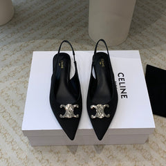 ALMA TRIOMPHE SLINGBACK IN GROS-GRAIN BLACK