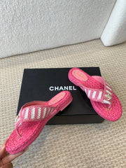 Double C Hottest Knit Flip-Flops Bright Pink