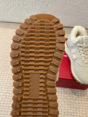 VIV' RUN SNEAKER IN BEIGE SUEDE AND SHEARLING