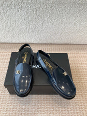 CC MOCCASIN SLINGBACK IN AEGEAN BLUE PATENT CALFSKIN