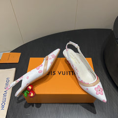 LV HIGH SLINGBACK 25S 55 MM IN WHITE CALFSKIN